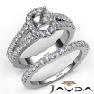 U Prong Diamond Engagement Semi Mount Ring Cushion Bridal Set 18k White Gold 1.25Ct - javda.com 