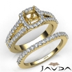 U Prong Diamond Engagement Cushion Semi Mount Ring Bridal Set 18k Yellow Gold 1.25Ct - javda.com 