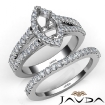 U Prong Diamond Engagement Semi Mount Ring Marquise Bridal Set 18k White Gold 1.25Ct - javda.com 