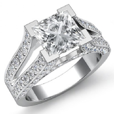 Vintage Pave Split Shank diamond Ring Platinum 950