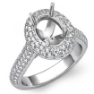 1.5Ct Diamond Engagement Ring Halo Platinum 950 Oval Semi Mount - javda.com 