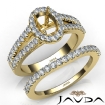 U Prong Diamond Engagement Semi Mount Ring Oval Bridal Set 18k Yellow Gold 1.25Ct - javda.com 