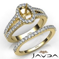 U Prong Diamond Engagement Semi Mount Ring Oval Bridal Set 14k Gold Yellow  (1.25Ct. tw.)