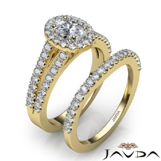 Hand Crafted Wedding Set diamond Ring 14k Gold Yellow