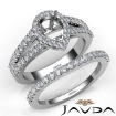 U Prong Diamond Engagement Semi Mount Ring Pear Bridal Set 14k White Gold 1.25Ct - javda.com 