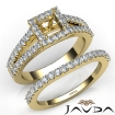 U Prong Diamond Engagement Semi Mount Ring Princess Bridal Set 18k Yellow Gold 1.25Ct - javda.com 