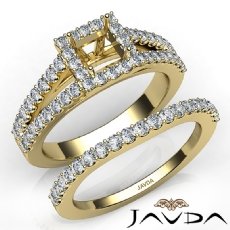 U Prong Diamond Engagement Semi Mount Ring Princess Bridal Set 14k Gold Yellow  (1.25Ct. tw.)