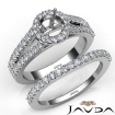 U Prong Diamond Engagement Semi Mount Ring Round Bridal Set 18k White Gold 1.25Ct - javda.com 