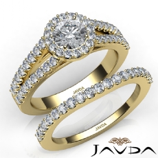 Luxurious Wedding Bridal Set diamond Ring 14k Gold Yellow