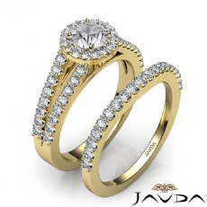 Luxurious Wedding Bridal Set diamond Ring 14k Gold Yellow
