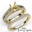 Prong Diamond Engagement Ring Asscher Bridal Set 18k Yellow Gold Semi Mount 1.1Ct - javda.com 