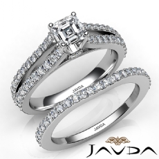 Split Shank Prong Bridal Set diamond Ring 14k Gold White