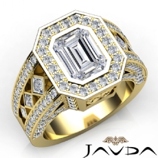 Vintage Style Bezel Halo Pave diamond Hot Deals 18k Gold Yellow