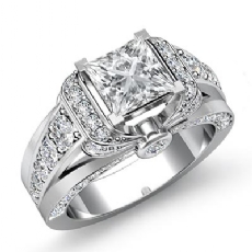 Knot Style Graduated Pave Set diamond Ring 14k Gold White