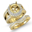 1.85Ct Round Pave Diamond Engagement Ring 14k Yellow Gold Wedding Bridal Setting - javda.com 