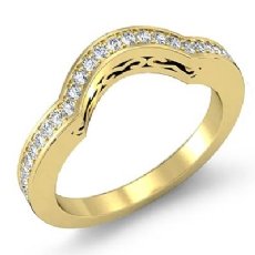 Pave Diamond Wedding Band Matching Set 18k Gold Yellow (0.53Ct. tw.)