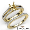 Prong Diamond Engagement Ring Bridal Set 14k Yellow Gold Cushion Cut Semi Mount 1.1Ct - javda.com 