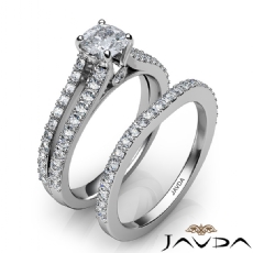 Split Shank Prong Bridal diamond Ring 18k Gold White