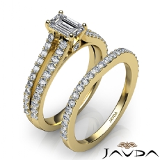 Split Shank Bezel Bridal Set diamond Ring 14k Gold Yellow