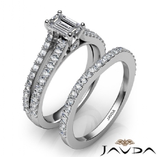 Split Shank Bezel Bridal Set diamond Ring 14k Gold White
