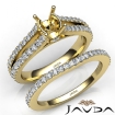 Prong Diamond Engagement Ring Oval Bridal Set 14k Yellow Gold Semi Mount 1.1Ct - javda.com 