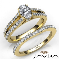 Prong Set Accents Bridal diamond  14k Gold Yellow