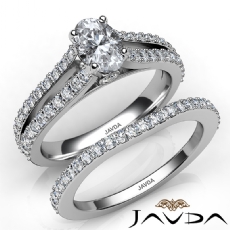 Prong Set Accents Bridal diamond Ring 14k Gold White