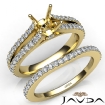 Prong Diamond Engagement Ring Princess Bridal Set 14k Yellow Gold Semi Mount 1.1Ct - javda.com 