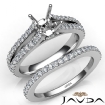 Prong Diamond Engagement Ring Princess Bridal Set 18k White Gold Semi Mount 1.1Ct - javda.com 