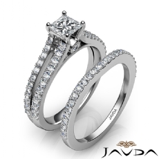 Prong Split Shank Bridal Set diamond Ring 14k Gold White