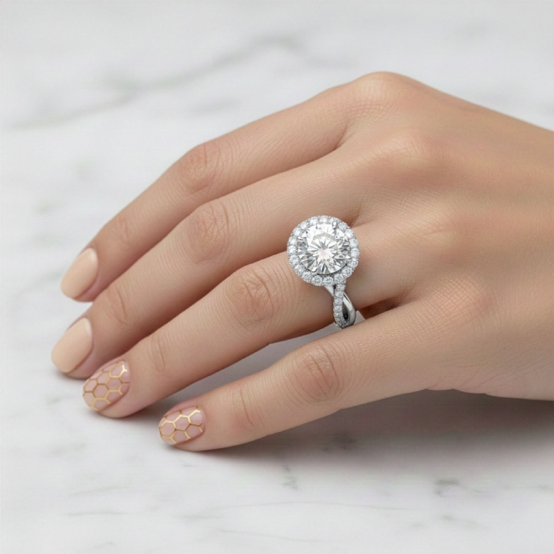  diamond Ring 14k Gold White