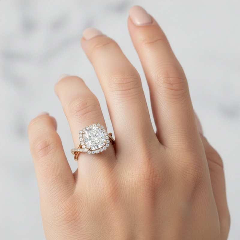  diamond Ring 14k Rose Gold