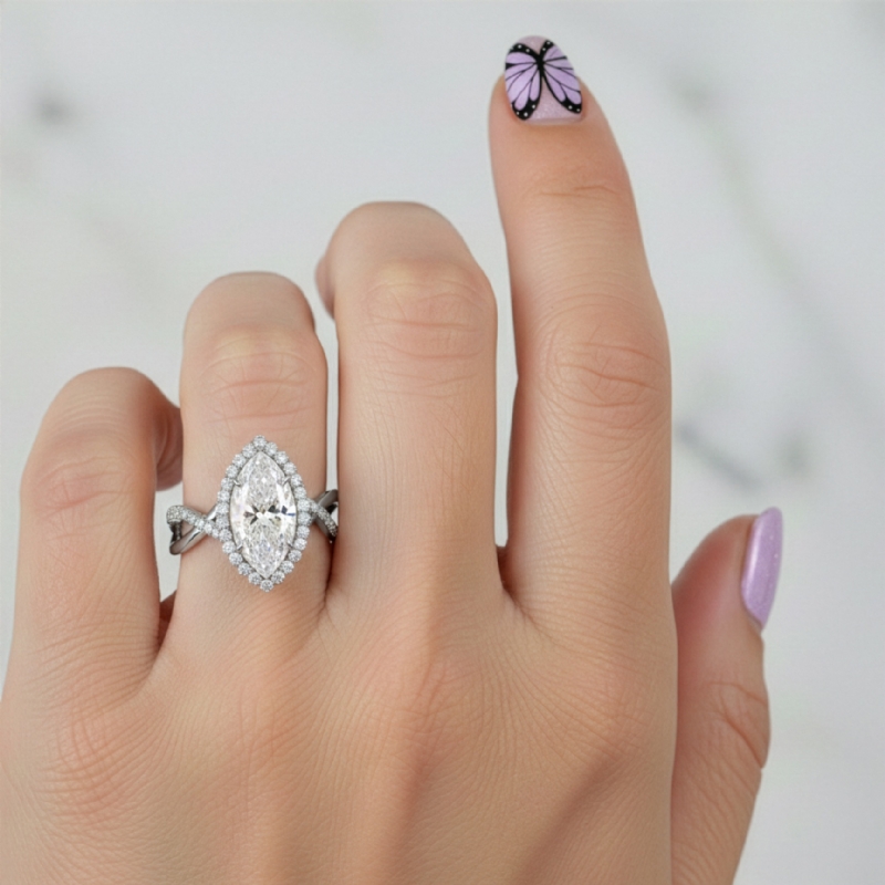  diamond Ring 14k Gold White