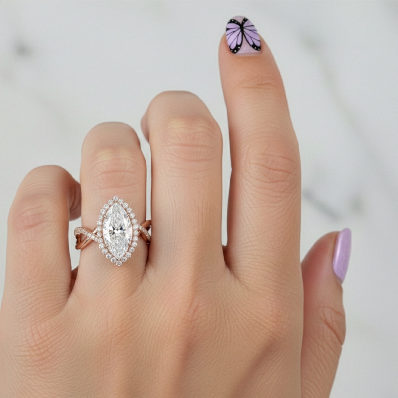  diamond Ring 14k Rose Gold