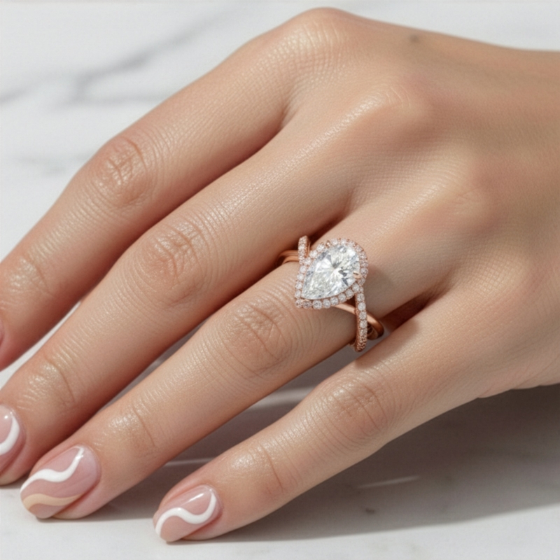  diamond Ring 14k Rose Gold