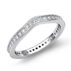 0.57Ct Pave Diamond Eternity Wedding Band 14k White Gold Matching Ring