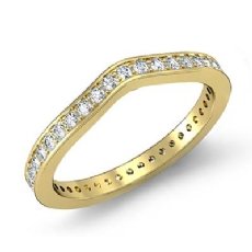 Pave Diamond Eternity Wedding Band 18k Gold Yellow Matching Ring (0.57Ct. tw.)