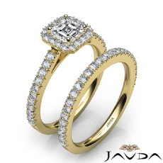 French V Cut Pave Bridal Set diamond  14k Gold Yellow
