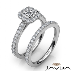 French V Cut Pave Bridal Set diamond Ring 14k Gold White