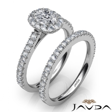 French V Cut Pave Bridal diamond Ring 14k Gold White