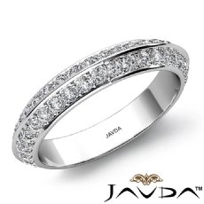 0.48Ct Round Diamond Half wedding Band Matching Set 14k White Gold