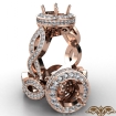 Round Cut Diamond Engagement Ring Pave Setting 14k Rose Gold Wedding Band 1.3Ct - javda.com 