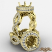 Round Cut Diamond Engagement Ring Pave Setting 14k Yellow Gold Wedding Band 1.3Ct - javda.com 