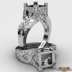 0.7Ct Diamond Antique Engagement Ring Princess Semi Mount 14k White Gold - javda.com 
