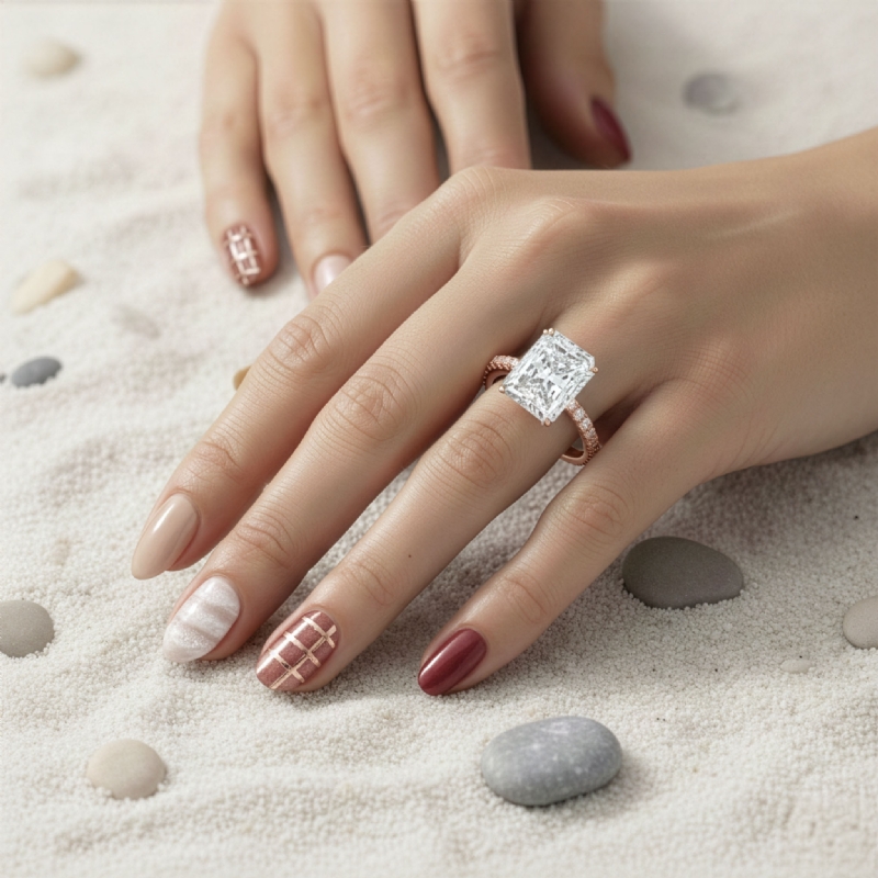  diamond Ring 14k Rose Gold