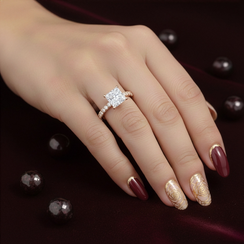  diamond Ring 14k Rose Gold