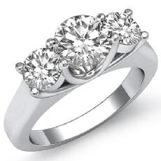 Trilogy Trellis Three Stone diamond Ring 14k Gold White