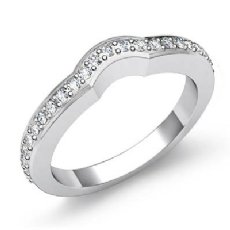 0.52Ct Antique Diamond Wedding Band 14k White Gold Matching Ring