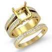 1.25Ct Diamond Engagement Ring Bridal Setting 14k Yellow Gold Princess Semi Mount - javda.com 