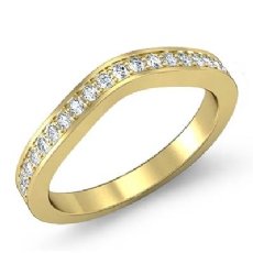 Women's Half Wedding Band 18k Gold Yellow Classic Curve Pave Diamond Ring  (0.51Ct. tw.)